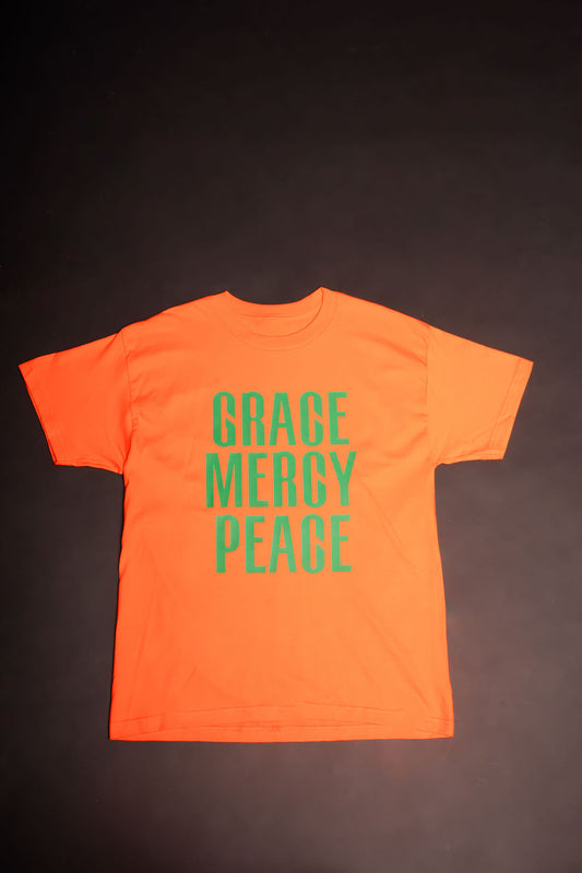 Grace, Mercy, Peace, Tee - Orange